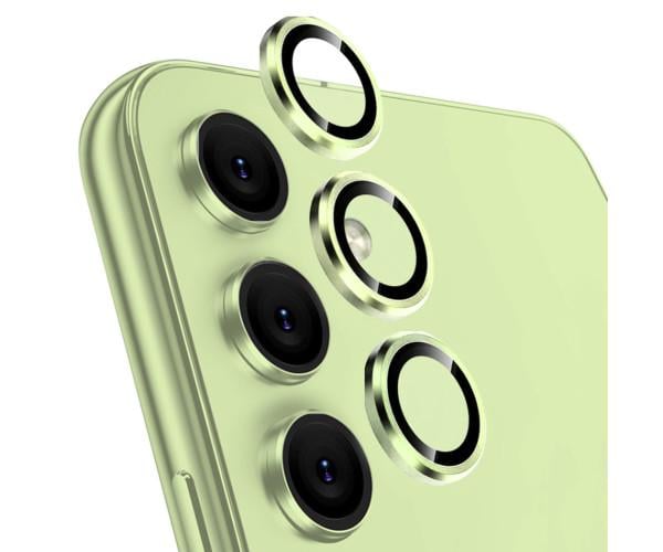 Защитное стекло с рамкой CD Pattern на заднюю камеру для Samsung Galaxy S23 FE Зеленый