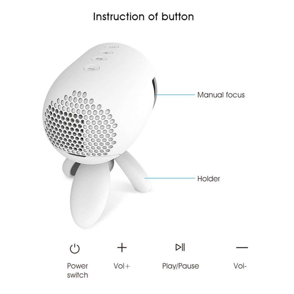 Проектор мультимедійний Led Projector YG220 Android WiFi з пультом та міні-штативом 20х15х14,5 см Біло-сірий (124-14-14431) - фото 4