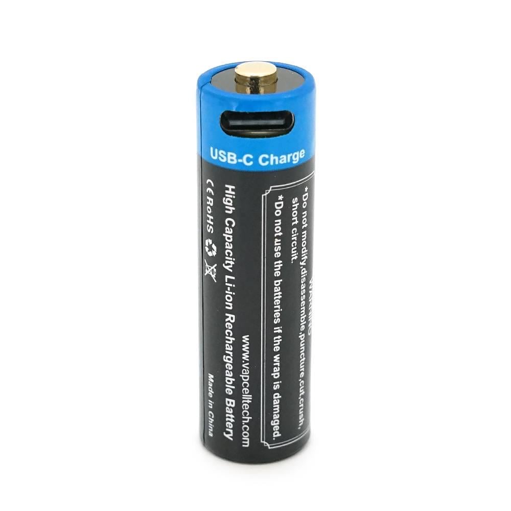 Акумулятор 14500 Li-Ion Vapcell P1422A 2250mAh 1,5V AA 3,4Wh USB type-c (31819)