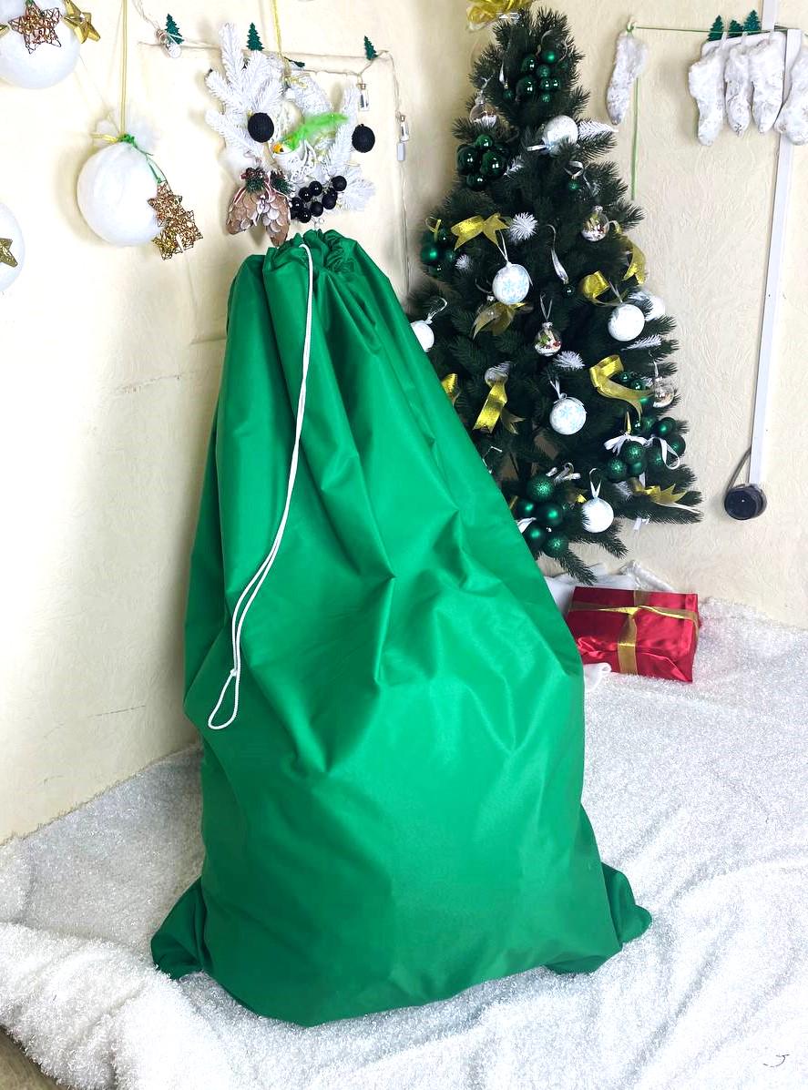 Мешок-гигант для подарков реквизит аниматора 200х145 см Зеленый