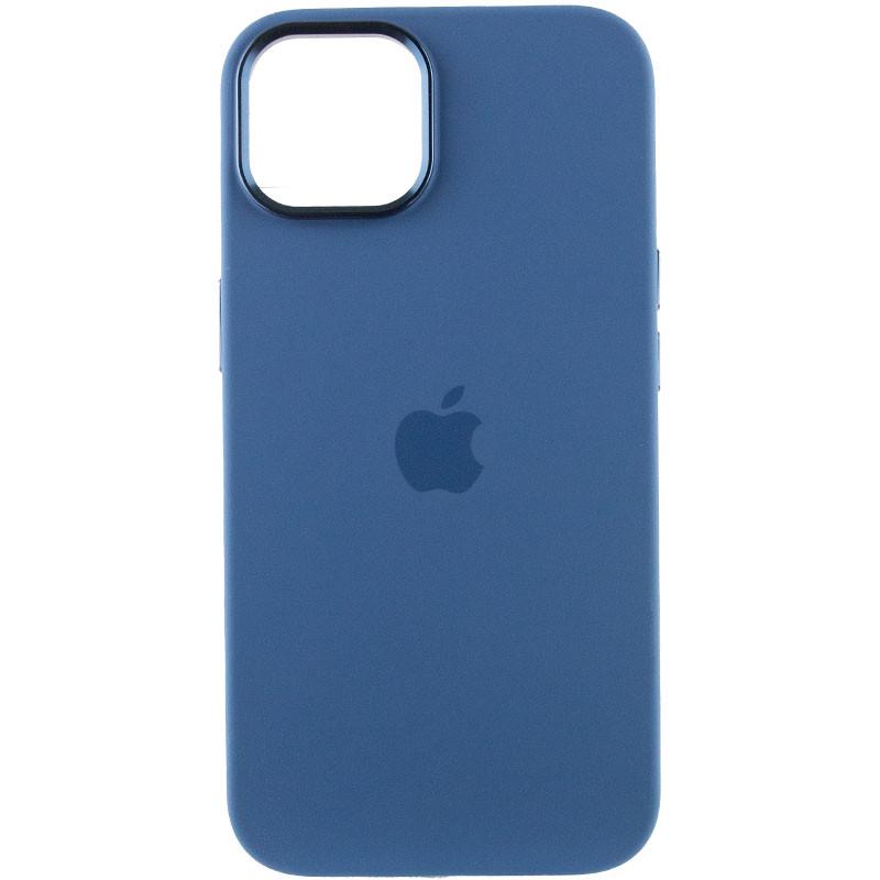 Противоударный чехол Silicone Case Metal Buttons (AA) для Apple iPhone 14 (6.1") Синий / Blue Jay - фото 2