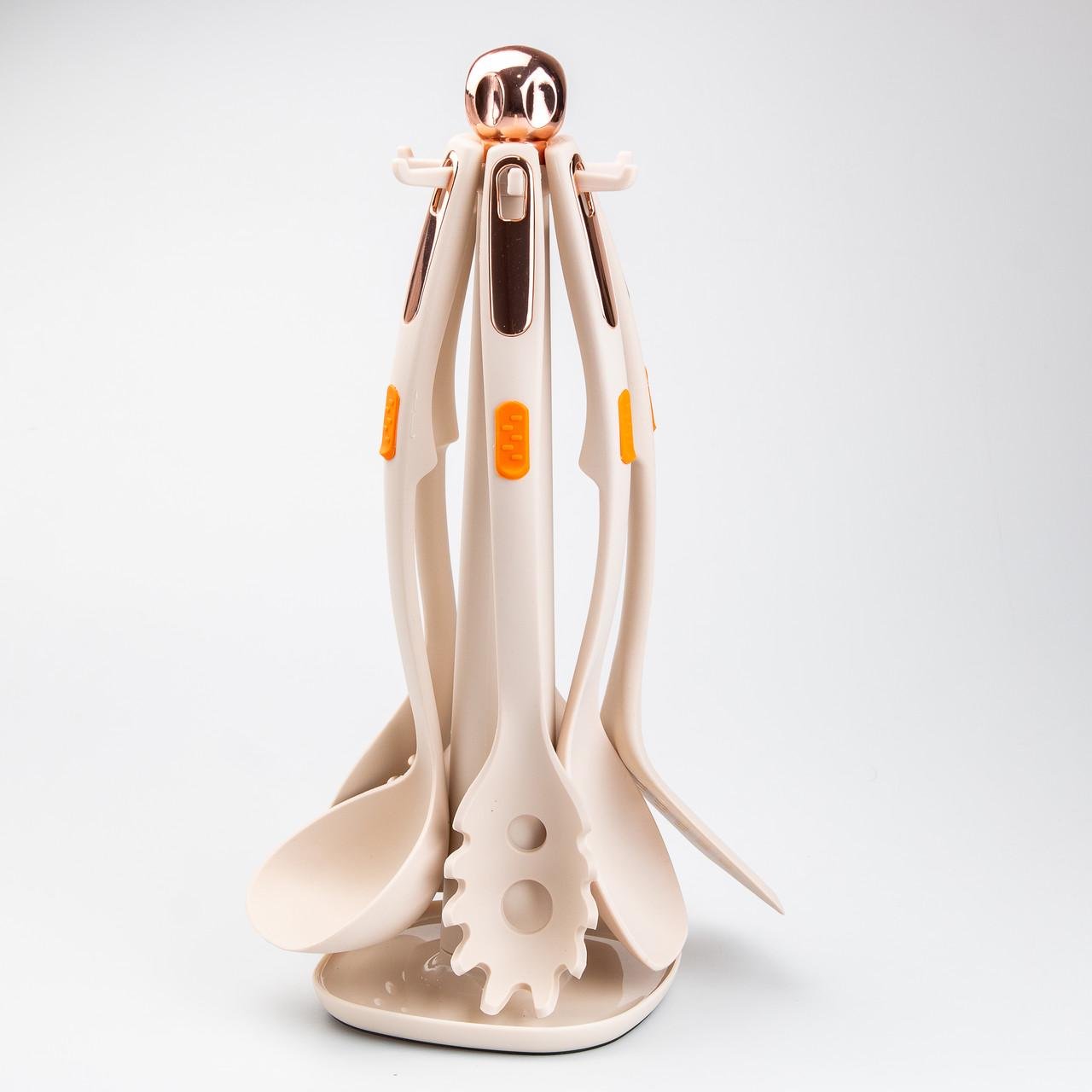 Набор кухонных принадлежностей на подставке 6 шт. Бежевый (HP27473K) - фото 3 Набор кухонных принадлежностей на подставке 6 шт. Бежевый (HP27473K) - фото 3