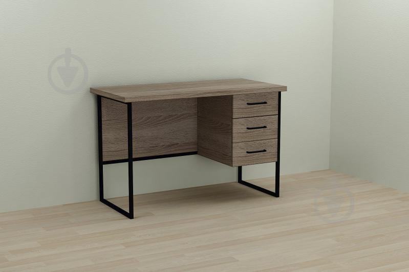 Компьютерный стол Ferrum-decor Гарри 76x140x70 черный ДСП Дуб Сонома Трюфель 32мм