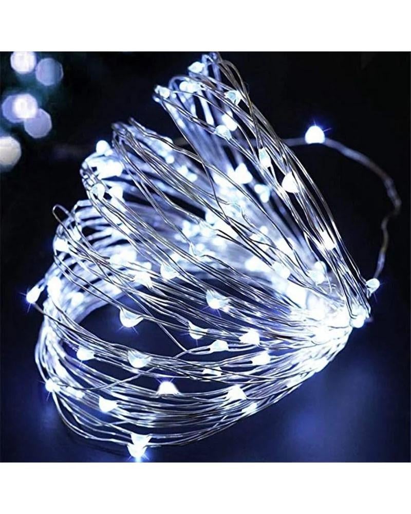 Гірлянда роса на пульті 500 LED крапля на білому дроті 50 м Білий (500L50MWW)