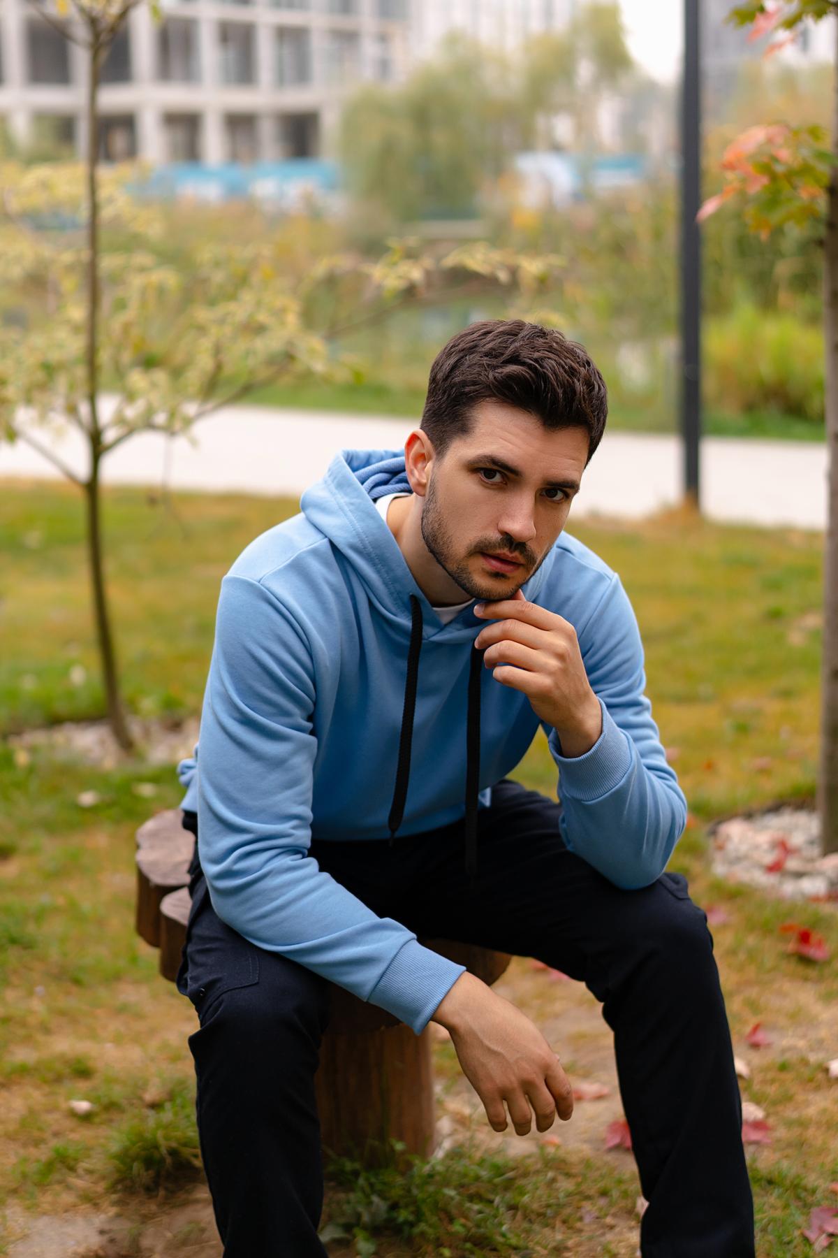 Худи мужское Explore с капюшоном S Голубой (1334985813/2/1) - фото 4 Худи мужское Explore с капюшоном S Голубой (1334985813/2/1) - фото 4