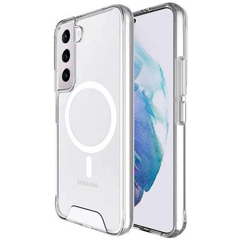 Противоударный чехол TPU Space Case with MagSafe для Samsung Galaxy S21 FE Прозрачный - фото 1 Противоударный чехол TPU Space Case with MagSafe для Samsung Galaxy S21 FE Прозрачный - фото 1
