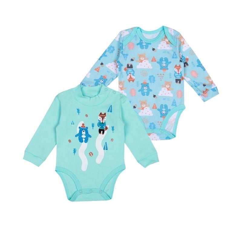 Комплект-боди детский для малышки GABBI BD-24-17 68 см 2 шт. Голубой/Светло-голубой (14194)
