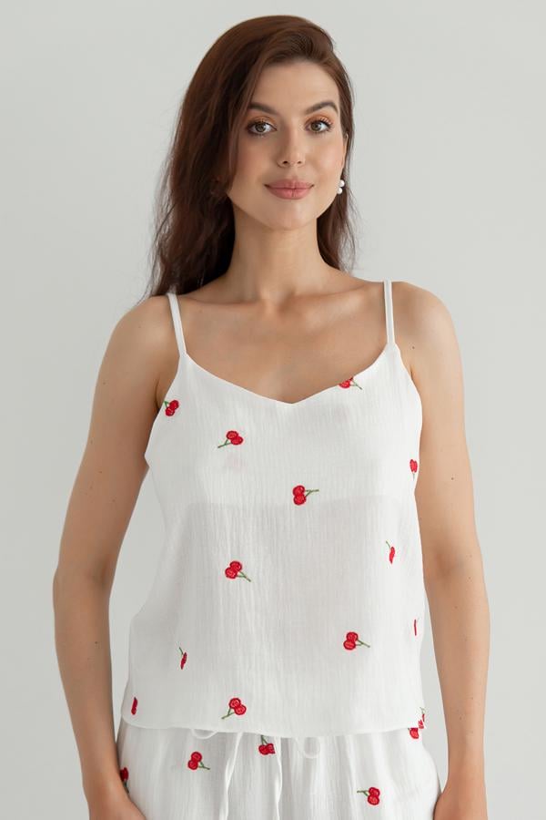 Майка с вышивкой Forli из муслина S Cherry (ML0082-38-70)
