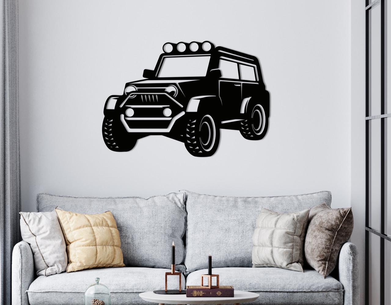 Декоративное панно на стену Upwood Decor Jeep 50х72 см Black (1580084136)