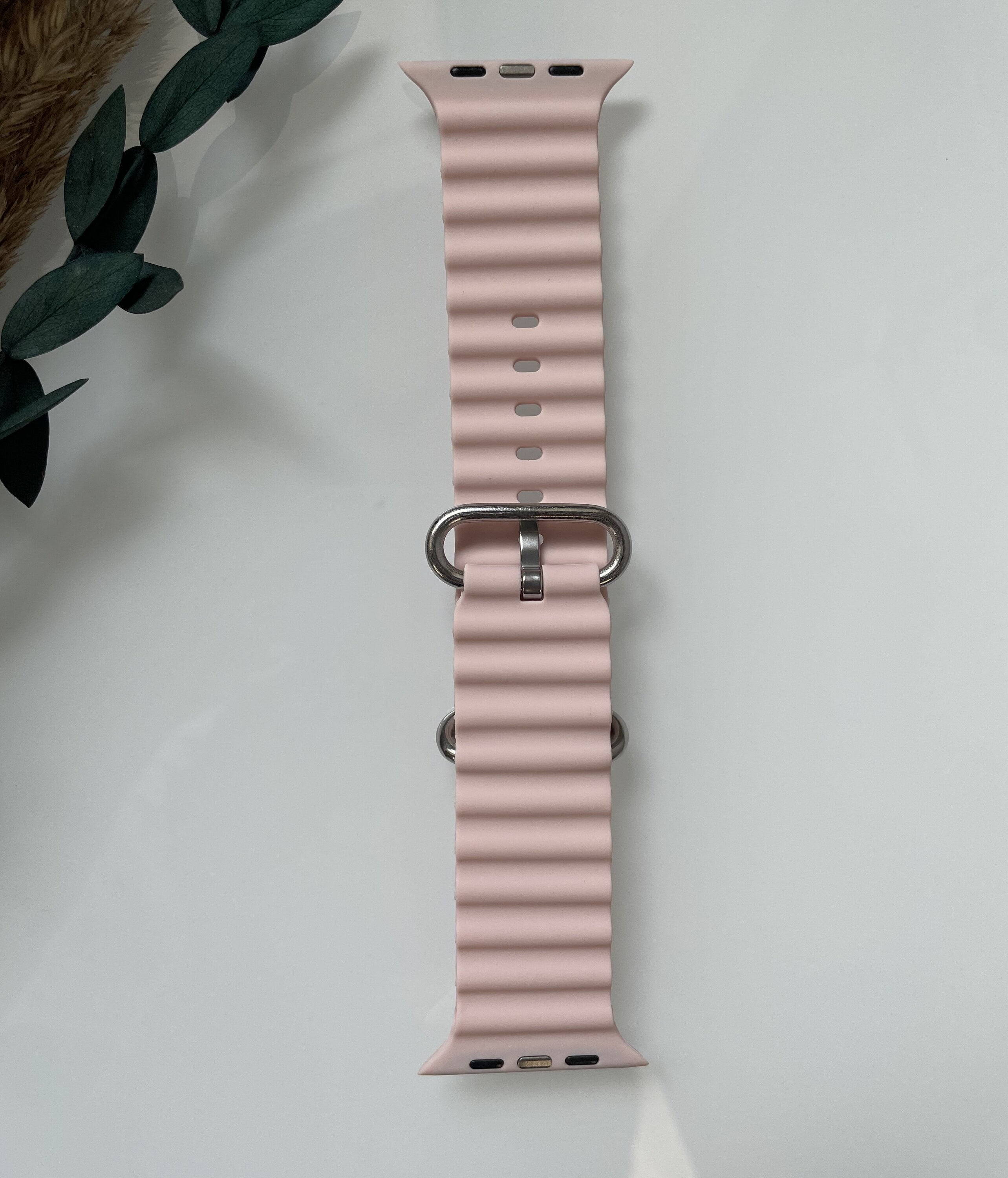Ремешок для смарт-часов Ocean Band силиконовый для Apple Watch 42/44/45/49 мм Пудровый (RW049)