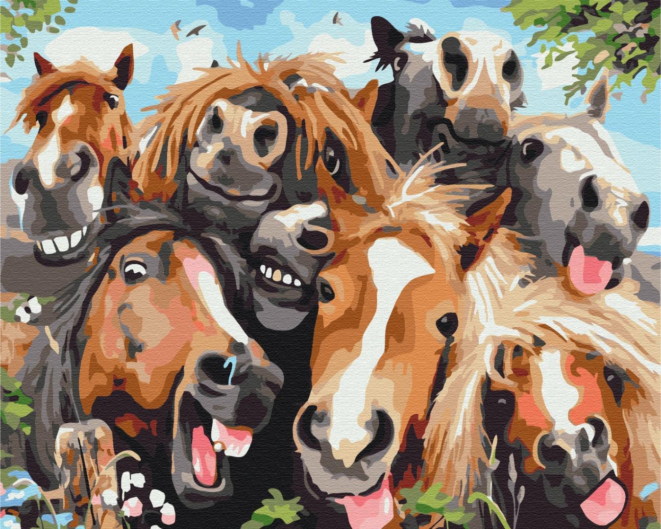 Картина за номерами Brushme Селфі коней 40x50 см (PBS52662)