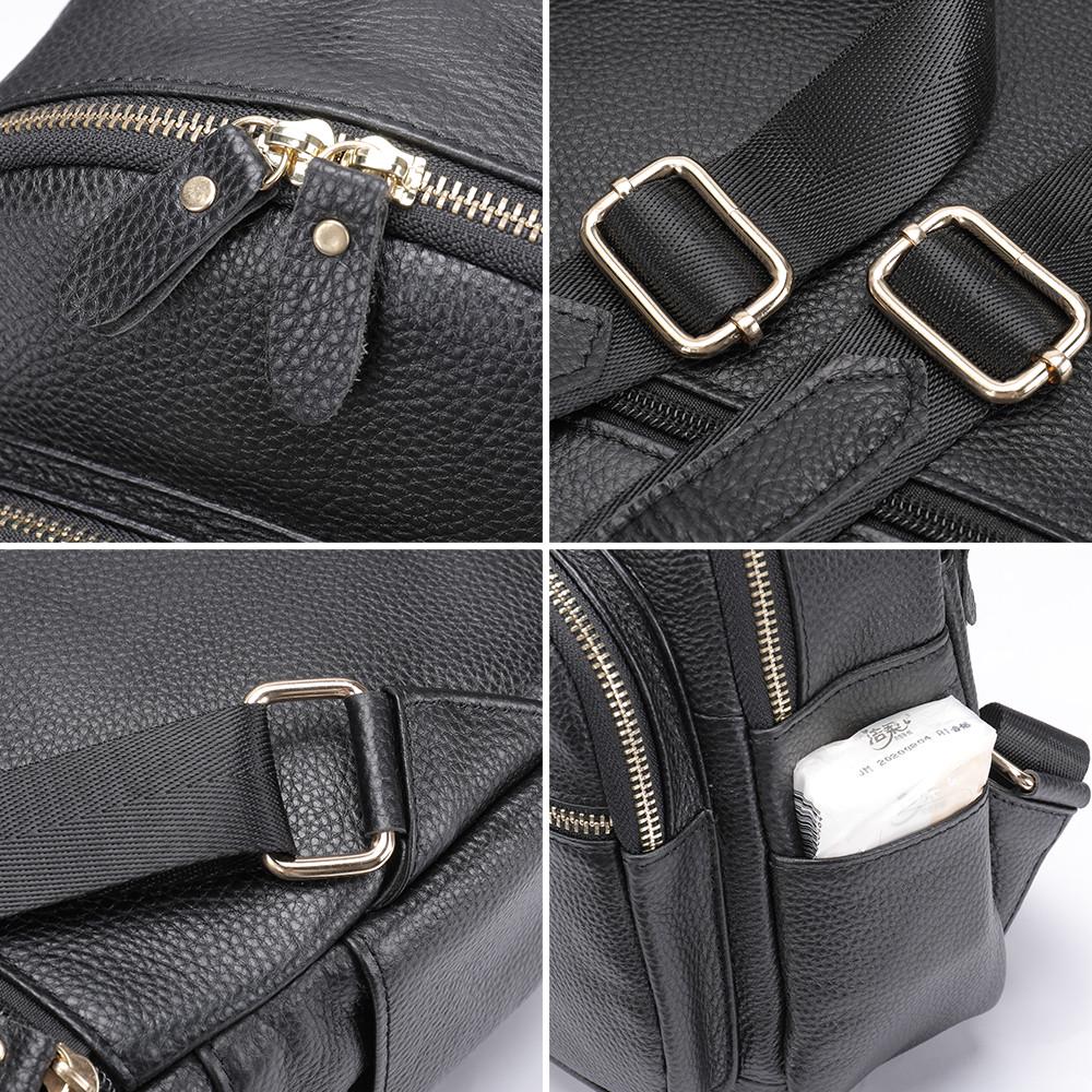 Рюкзак жіночий Lorian з натуральної шкіри на одне велике основне відділення Чорний (LR 25172-black) - фото 8