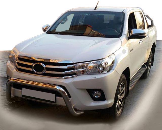 Передняя защита WT009 CAN для Toyota Hilux 2015- гг. нержавеющая сталь Хром