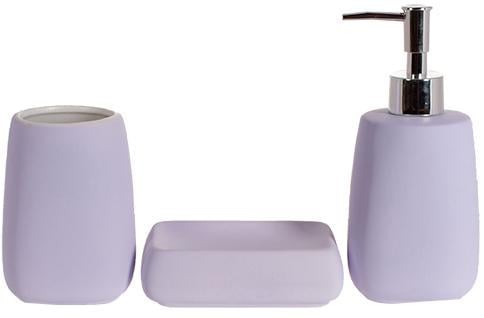 Набор аксессуаров для ванной комнаты дозатор для мыла/стакан/мыльница Violet Набор аксессуаров для ванной комнаты дозатор для мыла/стакан/мыльница Violet