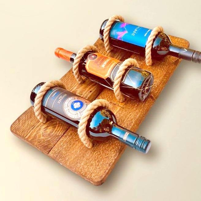 Полка для вина настенная из дерева Кадате Охра (ПНК-026504)