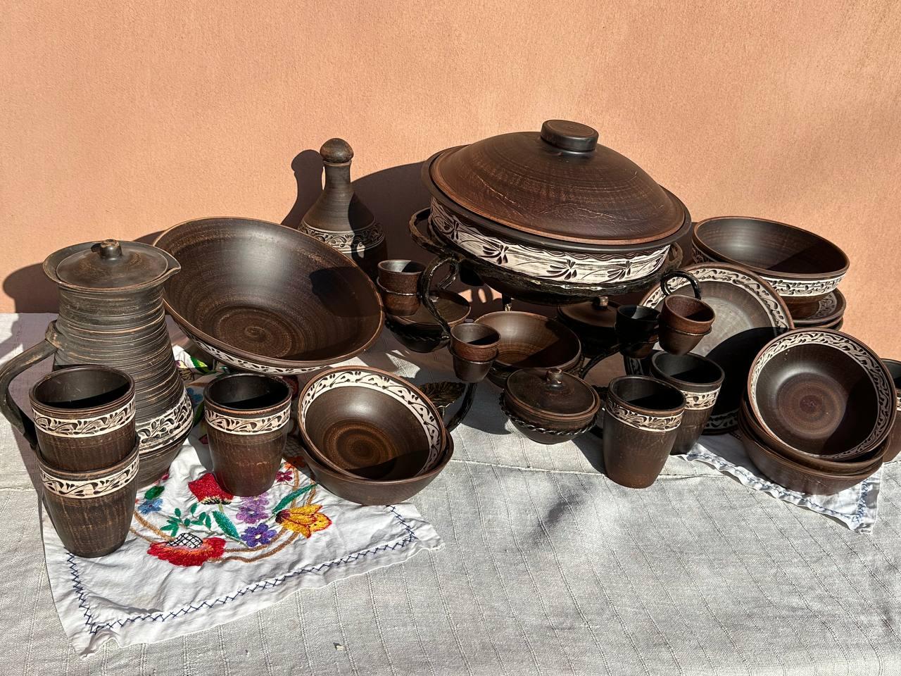 Набір столового посуду із червоної глини Шашличниця ангоб (2559284510)