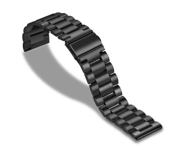 Ремінець для смарт-годинника для Samsung Galaxy Watch4 Classic металевий 46 мм 22 мм Чорний - фото 2