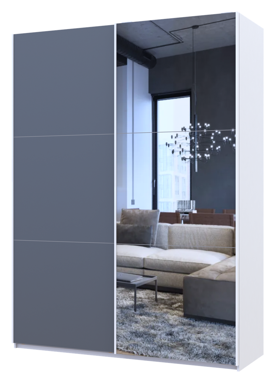 Шкаф-купе двухдверный Doros G-Caiser зеркало 160х60х240 см Белый/Графит (DRS-011015)