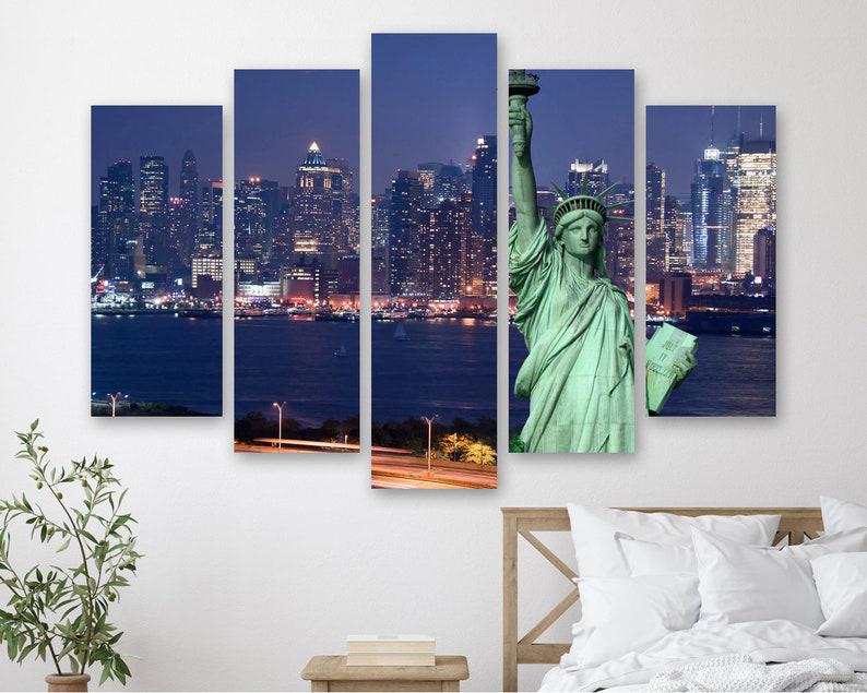 Модульная картина на холсте из пяти частей KIL Art Статуя Свободы в США 112x68 см (M51_M_265)