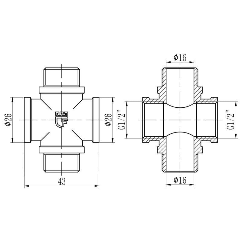 Хрестовина SD Forte SF35515 1/2" ВЗ (FRRS00002537) - фото 2 Хрестовина SD Forte SF35515 1/2" ВЗ (FRRS00002537) - фото 2