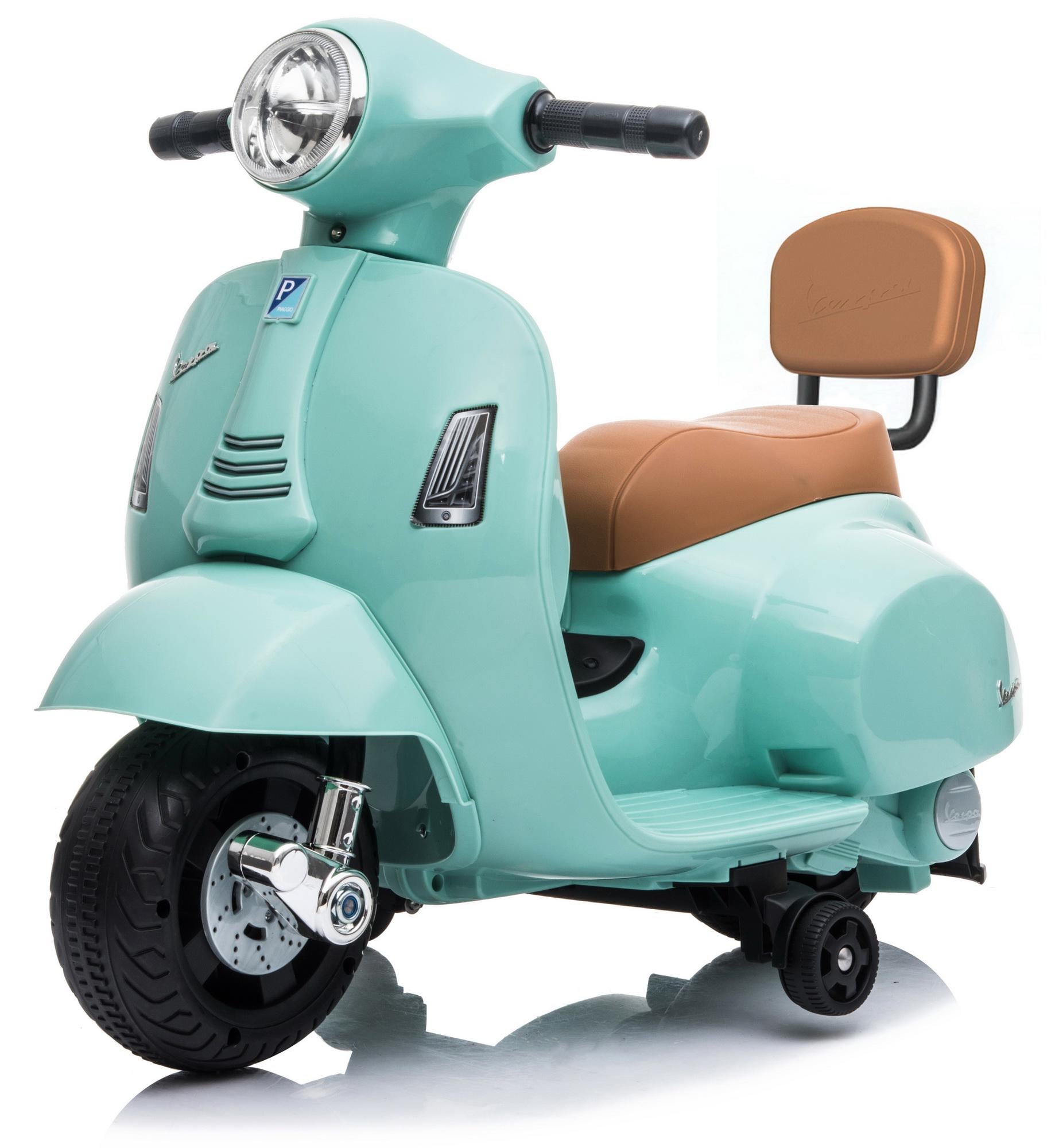 Детский электроскутер Vespa GTS лицензионный Бирюзовый (10029)