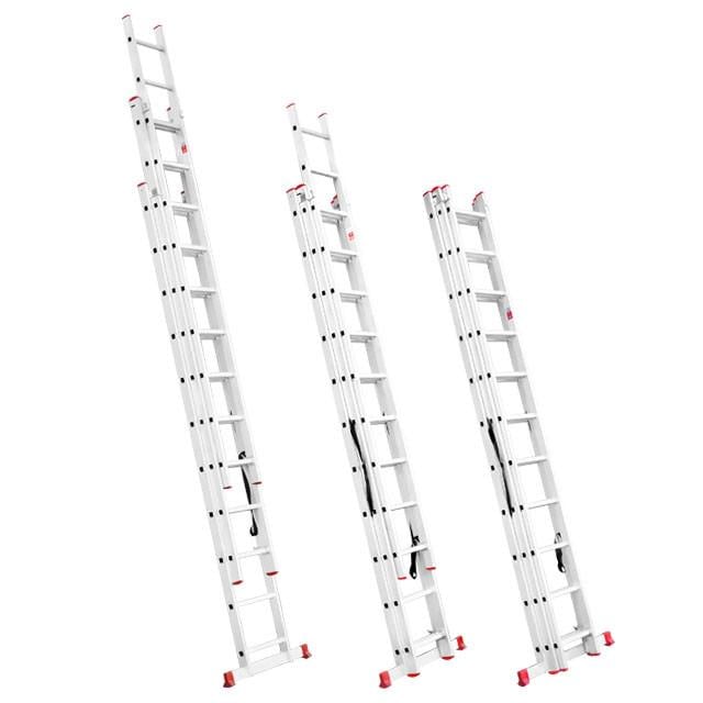 Сходи алюмінієві Intertool LT-0311 3-х секційна розкладна 3x11 ступенів 6,7м (122215) - фото 3