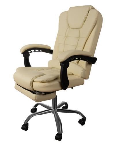 Кресло с подставкой для ног Malatec 16225 экокожа Белый