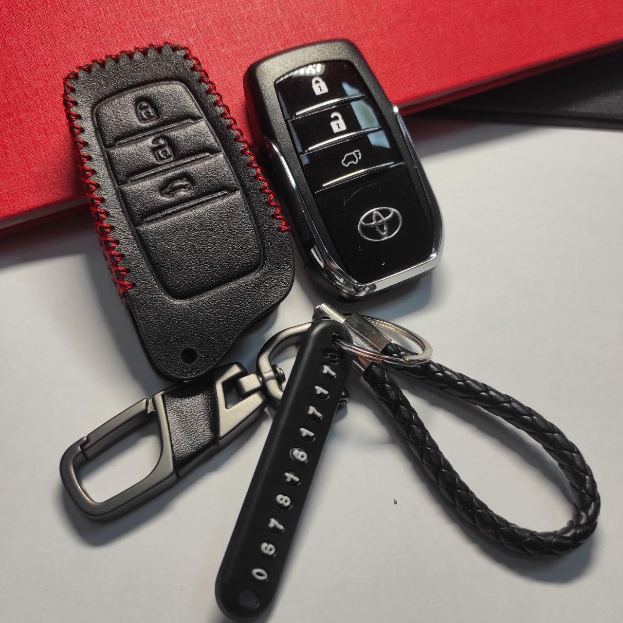 Чехол кожаный для Toyota Cruiser Fortuner Camry 3 кнопки для Toyota Cruiser Fortuner 3 кнопки