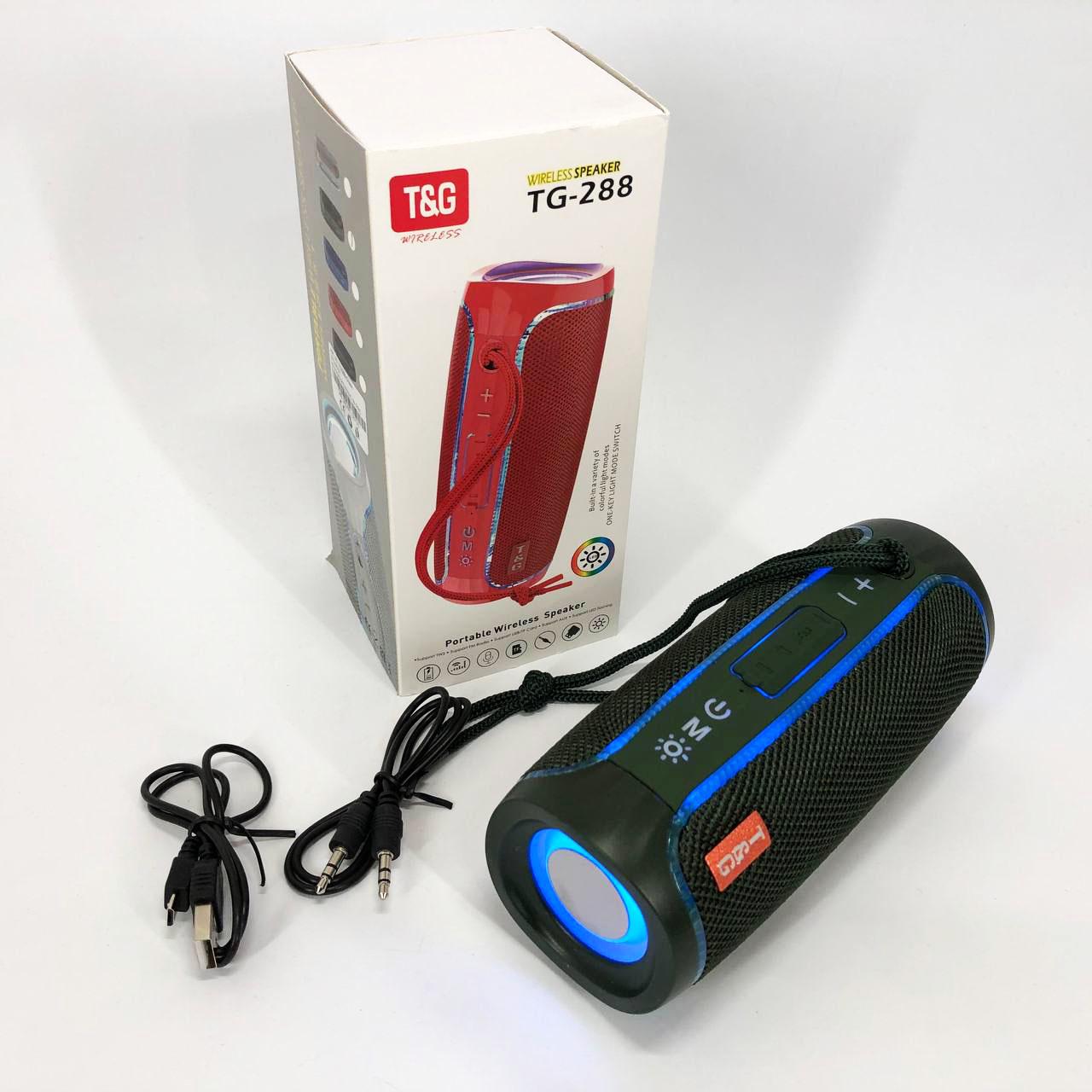 Портативна колонка Bluetooth з LED підсвічуванням Зелений (TG288) - фото 11