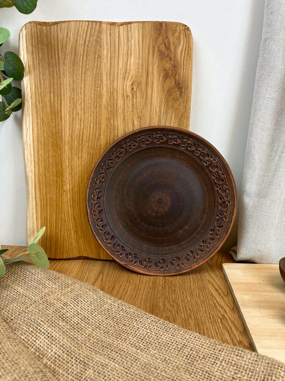 Тарілка керамічна керамічна різьблена декор 21 см (3000-5) - фото 2 Тарілка керамічна керамічна різьблена декор 21 см (3000-5) - фото 2