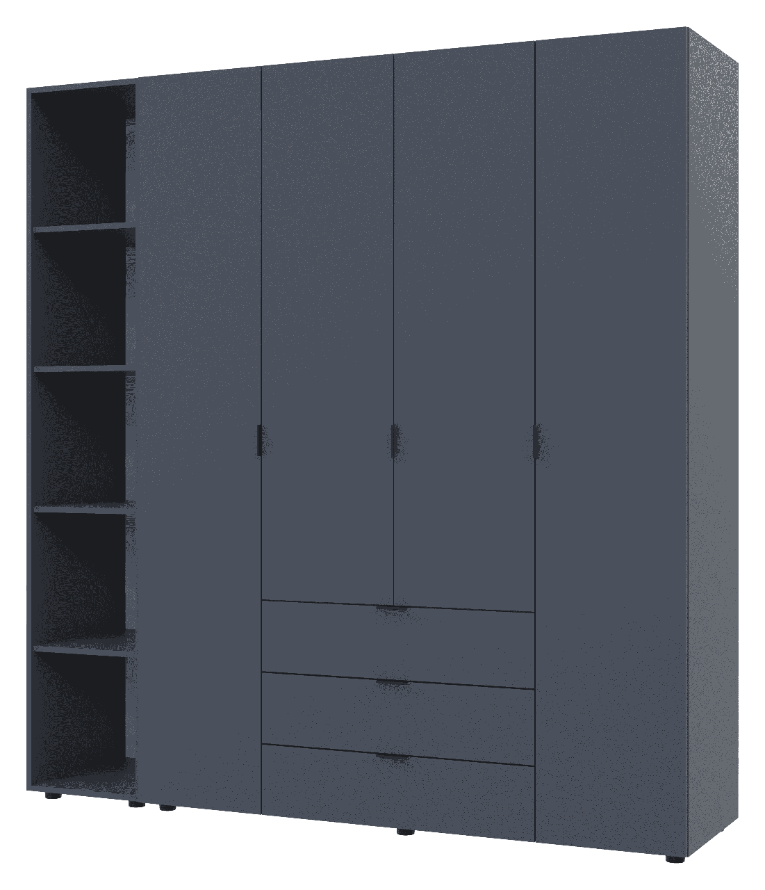 Комплект шкафов для одежды Doros Гелар 193,2х49,5х203,4 см 2 шт. Графит (DRS-011153)