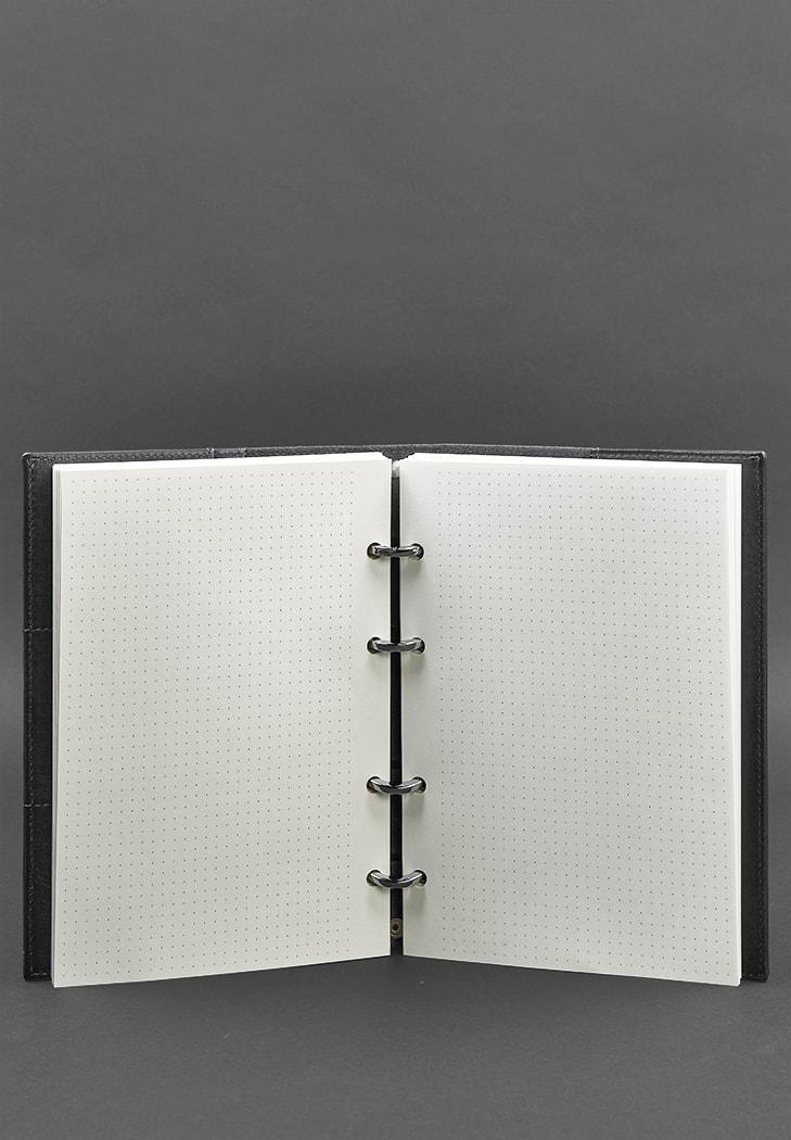 Блокнот шкіряний Софт-бук 9.0 на кільцях з твердою обкладинкою Чорний (A-026821) - фото 5 Блокнот шкіряний Софт-бук 9.0 на кільцях з твердою обкладинкою Чорний (A-026821) - фото 5