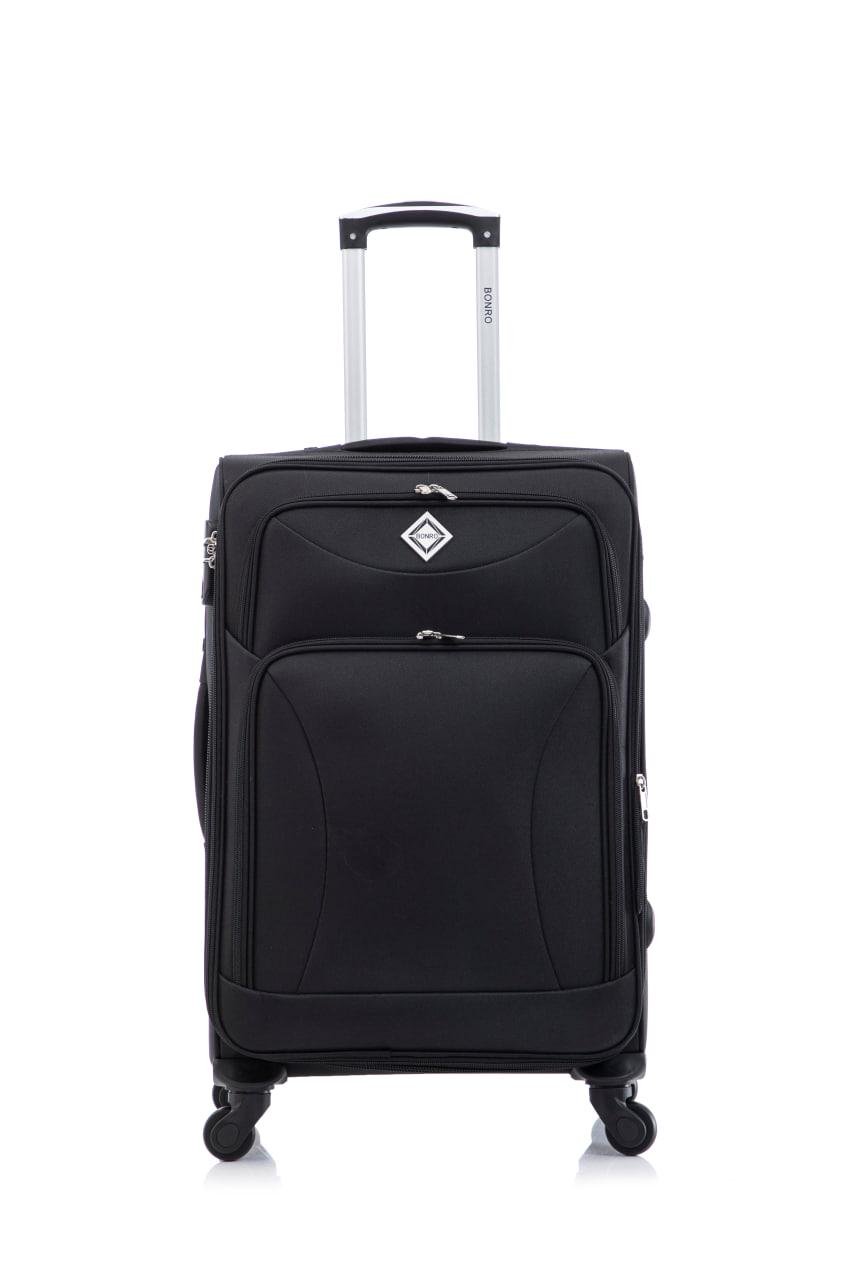 Чемодан Bonro Tourist 4 колеса середній Чорний (2203) - фото 19