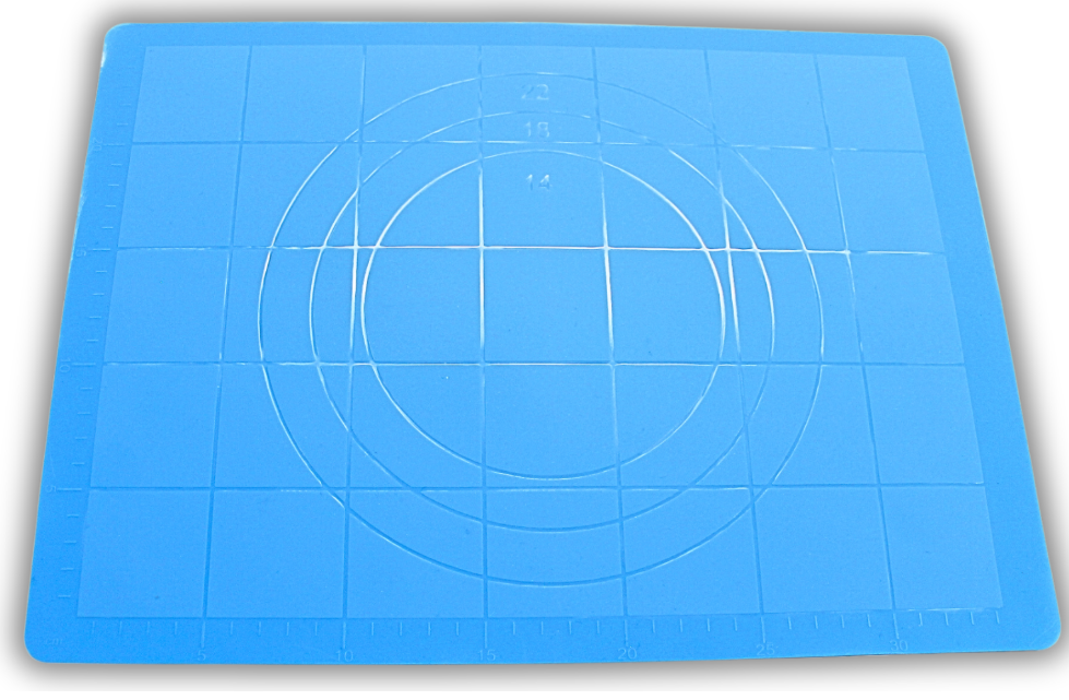 Коврик для теста силиконовый с разметкой 38х28 см Синий