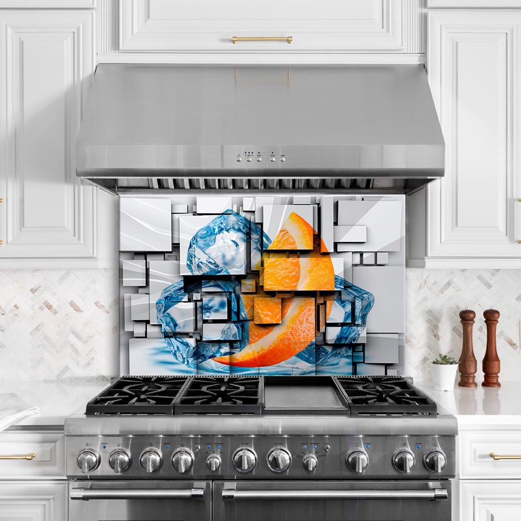 Стеклянная панель для кухни NovellaPrint Выступ цитруса 90х60 см (1037.3)