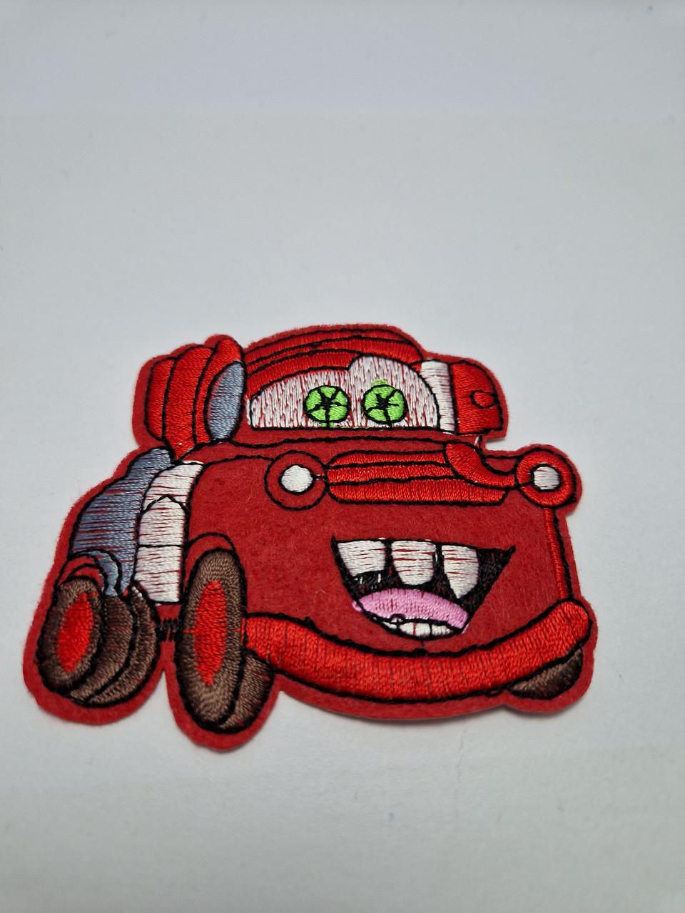 Нашивка термонаклейка мультфильм Тачки Сырник текстильная вышитая 7x8 см (1998024202)
