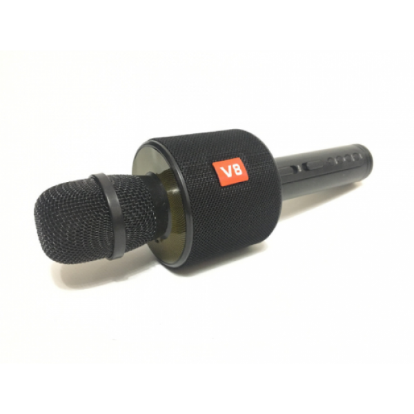 Микрофон портативный беспроводной караоке Bluetooth в чехле Charge V8 Black