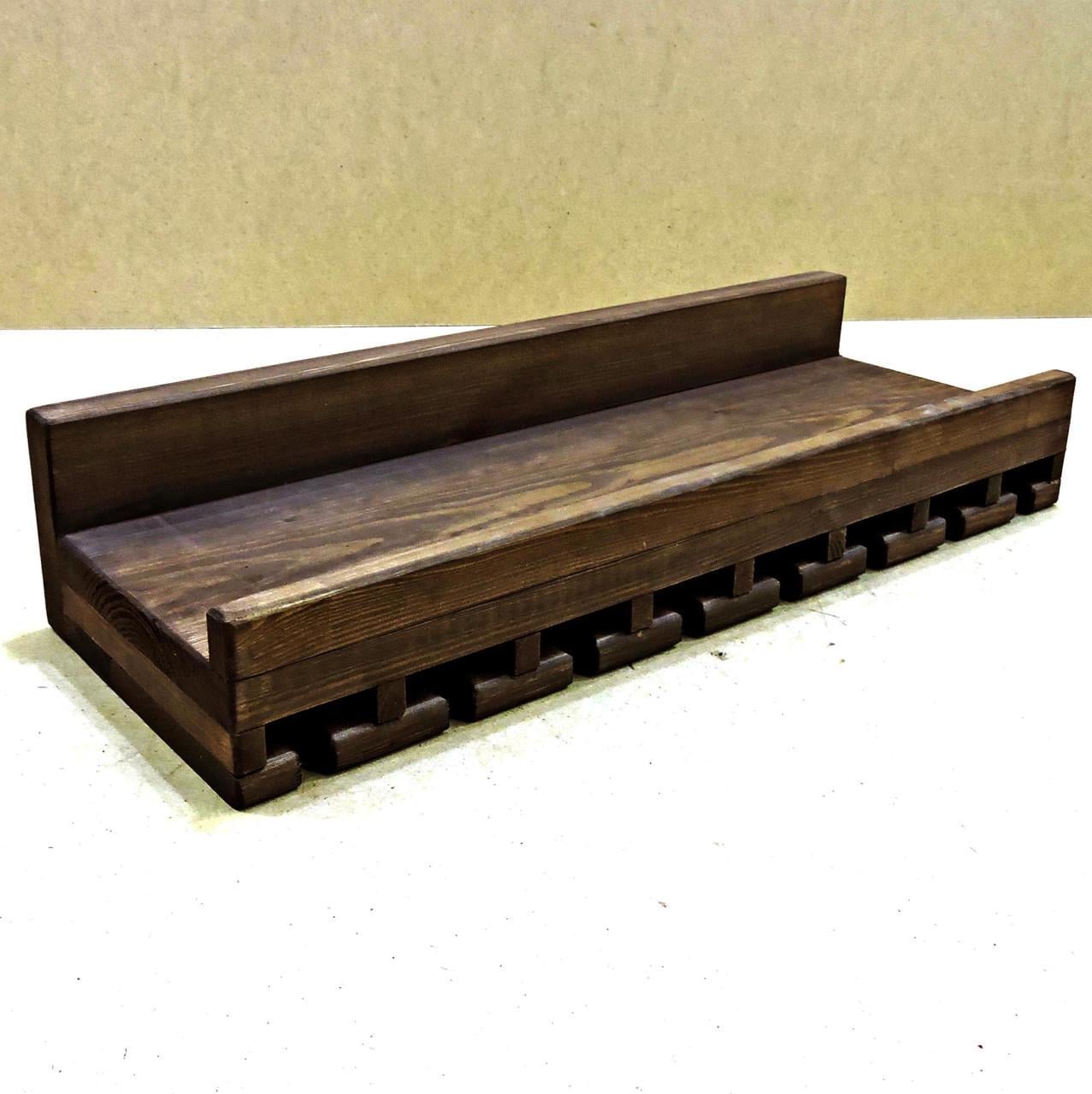 Полка для вина настенная из дерева Ниигата Капучино (ПНК-0003609)