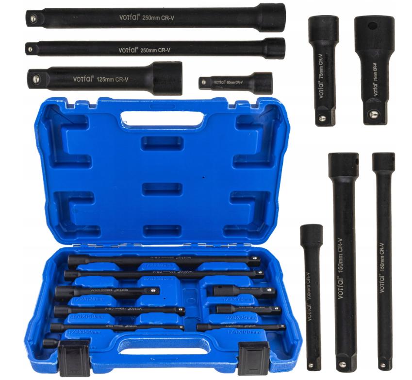 Набор удлинителей для торцевых головок 1/4" 3/8" 1/2" 9 шт. (17609942351) - фото 2 Набор удлинителей для торцевых головок 1/4" 3/8" 1/2" 9 шт. (17609942351) - фото 2