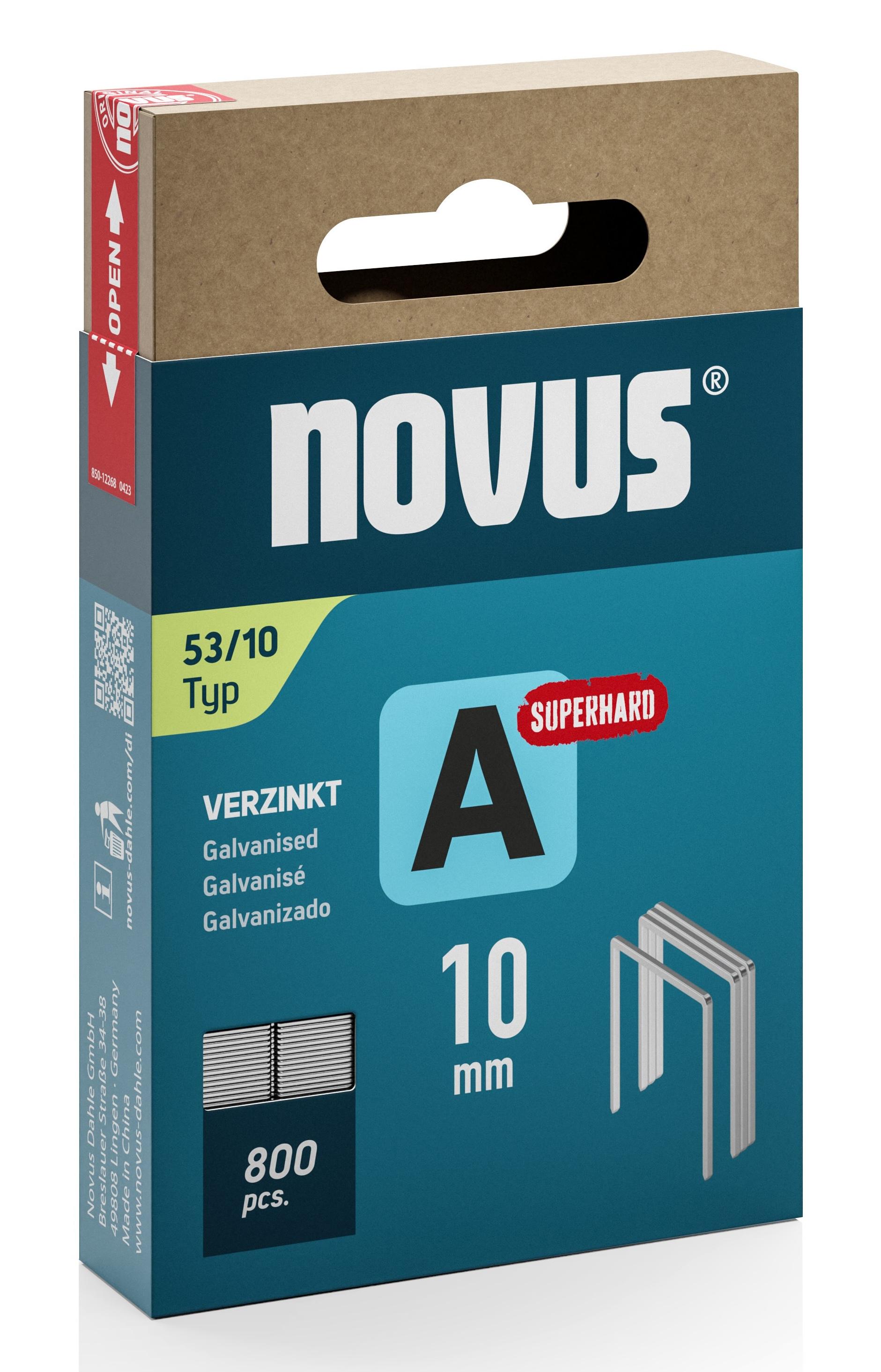 Скобы Novus super hard для строительного степлера А53 10 мм 800 шт. (042-0778) - фото 1 Скобы Novus super hard для строительного степлера А53 10 мм 800 шт. (042-0778) - фото 1