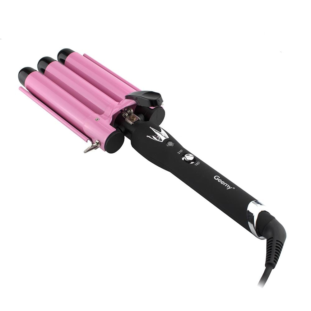 Потрійна плойка Geemy GM-1956 для волосся 25 мм Рожевий - фото 2