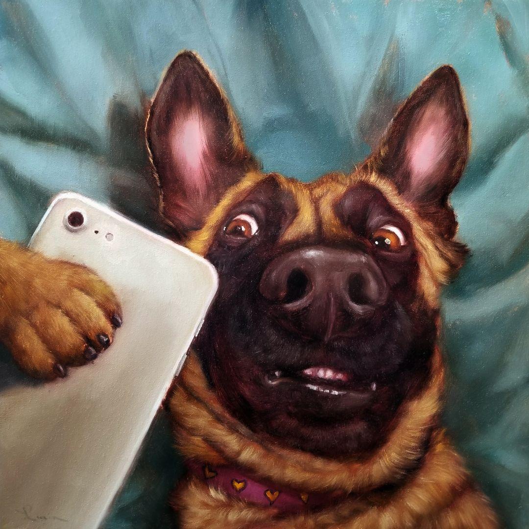 Картина за номерами Brushme Селфі Чарлі Lucia Heffernan 30x30 см (3112773826)