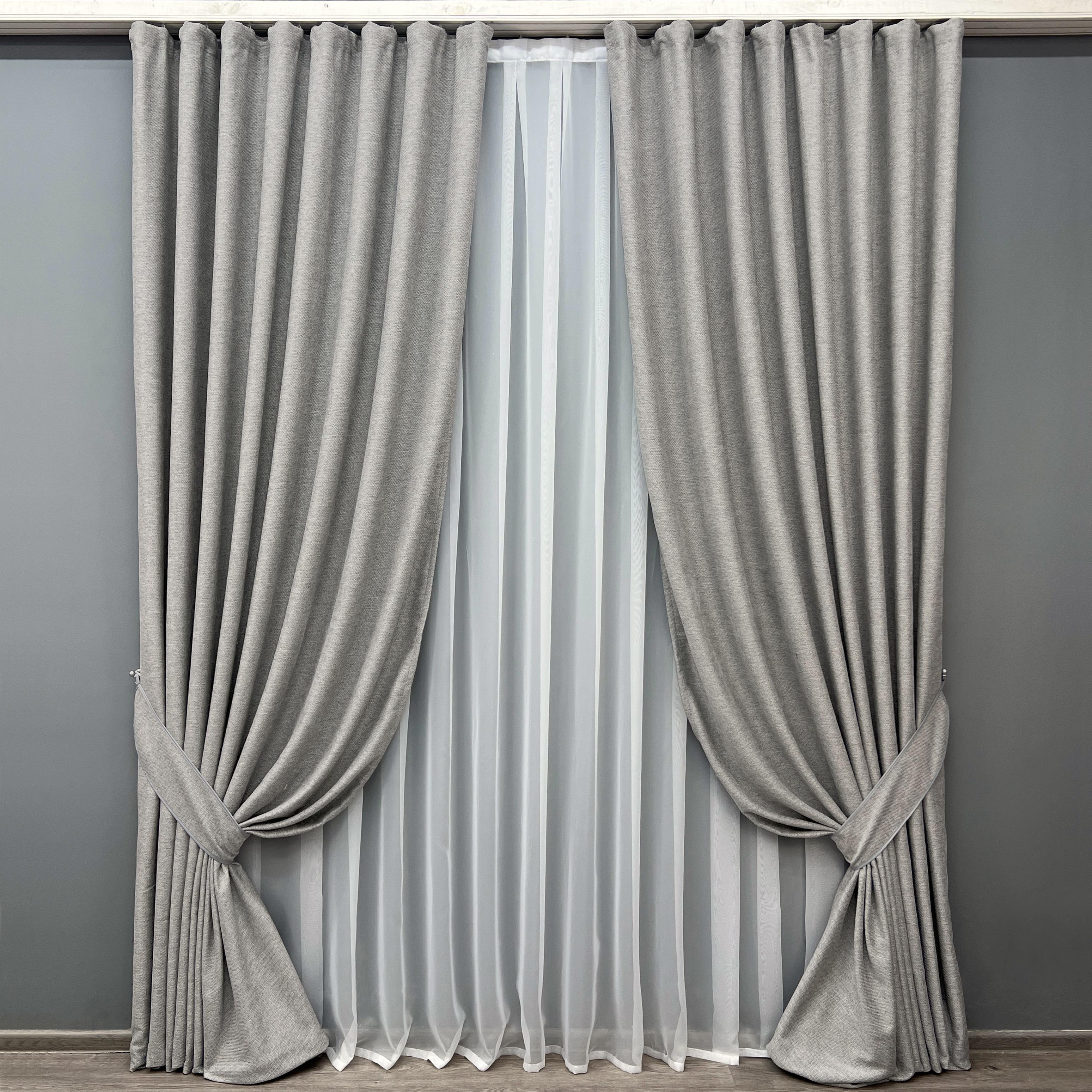 Комплект готовых штор VR-Textil Grand Linen № 2041ш фактурный лен премиум 200х300 см 2 шт. Светло-серый (32-387) Комплект готовых штор VR-Textil Grand Linen № 2041ш фактурный лен премиум 200х300 см 2 шт. Светло-серый (32-387)