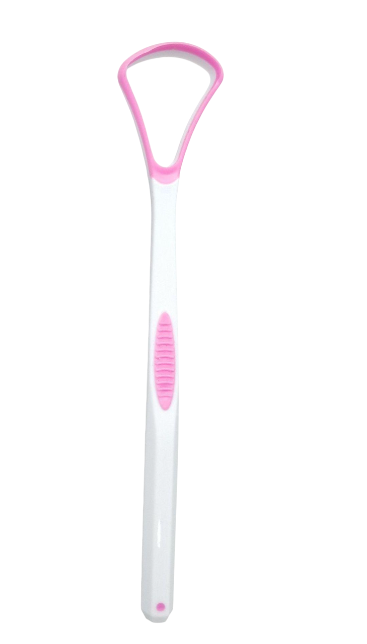 Скребок для очищения языка силиконовый Розовый (29259)