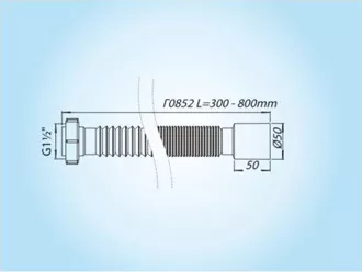 Трубка гнучка SoloPlast Г-0852 1 1/2х50 300-800 мм (SQ-1003888) - фото 2