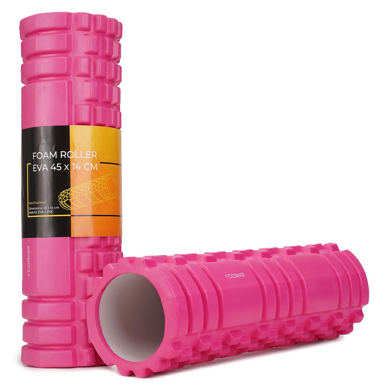 Масажний ролик Cornix EVA XR-0043 45x14 см Pink (2514759680) - фото 8