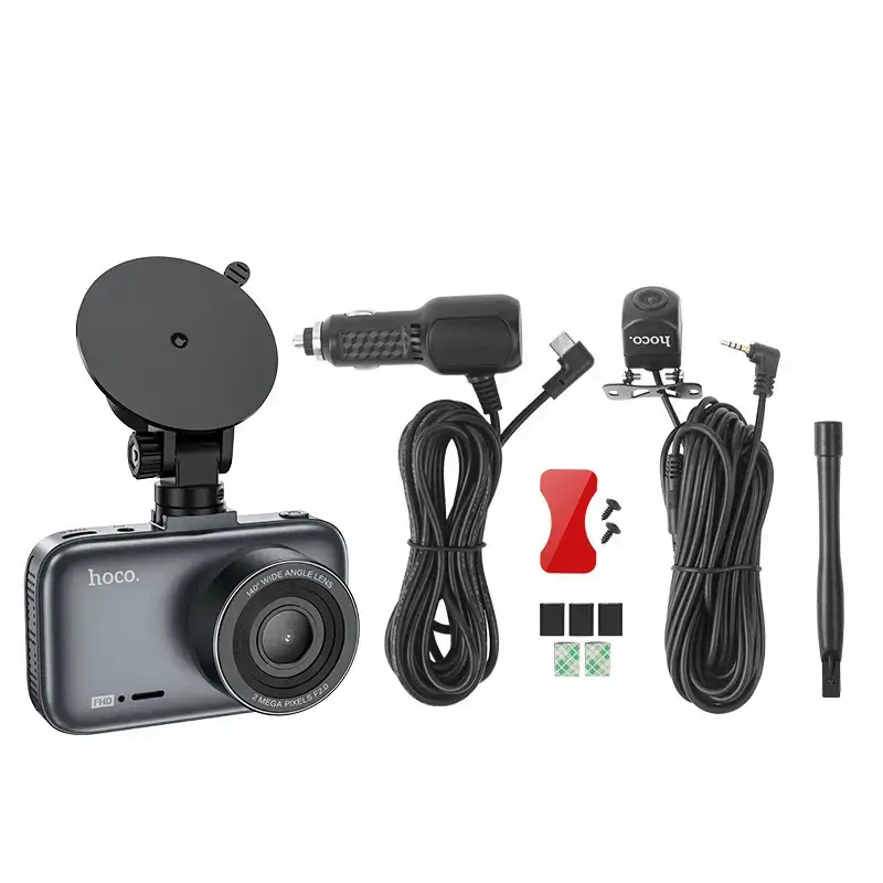 Видеорегистратор автомобильный Hoco DV6 Driving Recorder with 3" with rear camera Black - фото 6