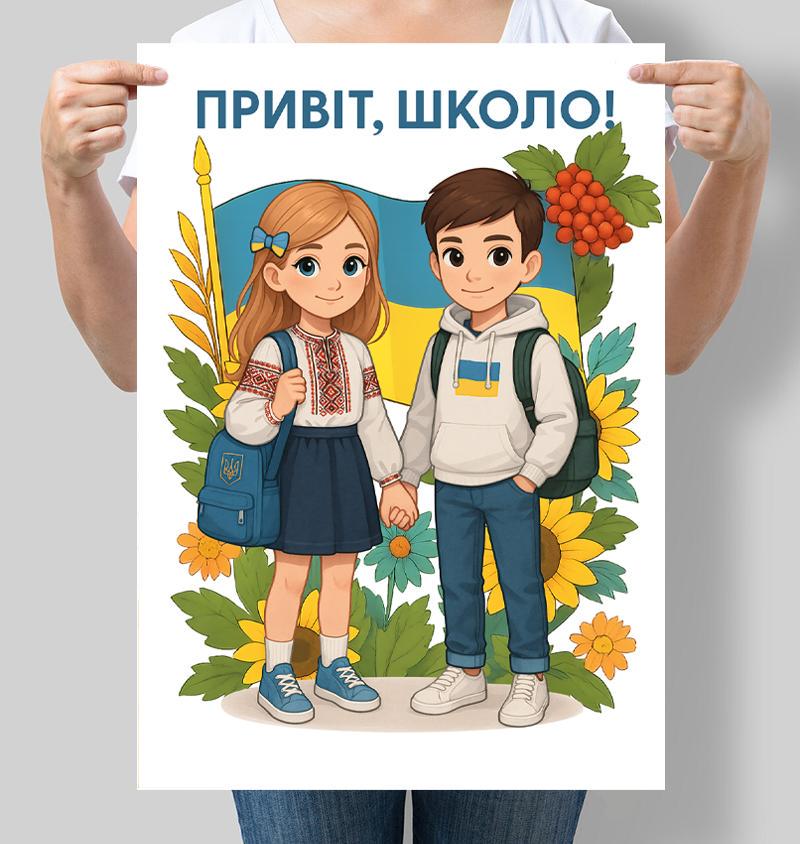 Постер для школы Привет школа 42x60 см A2 без рамки (D224_A2)