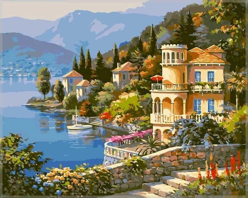 Картина по номерам Brushme Цветущее побережье 40x50 см без коробки (BK-GX6915) Картина по номерам Brushme Цветущее побережье 40x50 см без коробки (BK-GX6915)