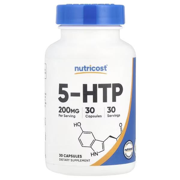 Добавка 5-гидрокситриптофан Nutricost 5-HTP 200 мг 30 Capsules Добавка 5-гидрокситриптофан Nutricost 5-HTP 200 мг 30 Capsules